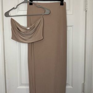 Elegant Tan Women's Two Piece